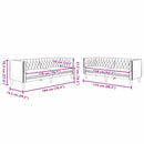 vidaXL Nappali Kanapé 2 pcs Fekete 194 x 74,5 x 70,5 cm Műbőr