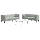 vidaXL Nappali Kanapé 2 pcs Világosszürke 194 x 74,5 x 70,5 cm Bársony
