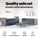 vidaXL Nappali Kanapé 2 pcs Sötétszürke 194 x 74,5 x 70,5 cm Bársony