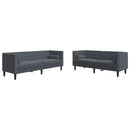 vidaXL Nappali Kanapé 2 pcs Sötétszürke 194 x 74,5 x 70,5 cm Bársony