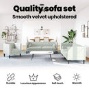 vidaXL Nappali Kanapé 3 pcs Világosszürke 194 x 74,5 x 70,5 cm Bársony