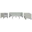 vidaXL Nappali Kanapé 3 pcs Világosszürke 194 x 74,5 x 70,5 cm Bársony