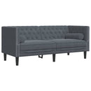 vidaXL Nappali Kanapé 3 pcs Sötétszürke 194 x 74,5 x 70,5 cm Bársony