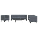 vidaXL Nappali Kanapé 3 pcs Sötétszürke 194 x 74,5 x 70,5 cm Bársony