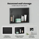 vidaXL Zuhany Niche Fekete 30 x 20 x 9,5 cm Rozsdamentes acél