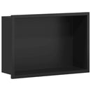vidaXL Zuhany Niche Fekete 30 x 20 x 9,5 cm Rozsdamentes acél