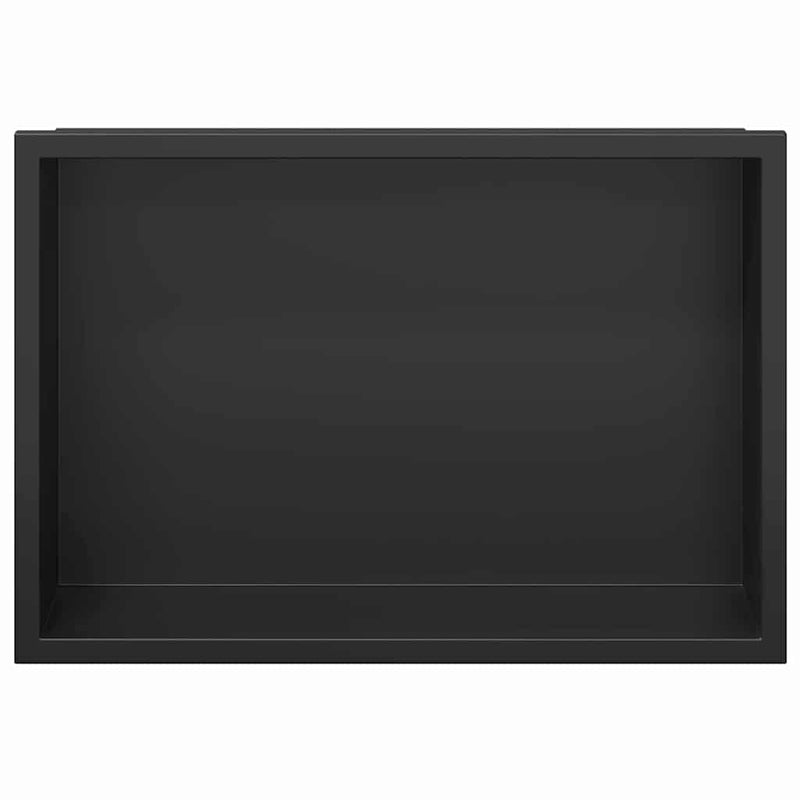 vidaXL Zuhany Niche Fekete 30 x 20 x 9.5 cm Rozsdamentes acél