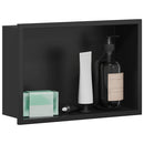 vidaXL Zuhany Niche Fekete 30 x 20 x 9,5 cm Rozsdamentes acél