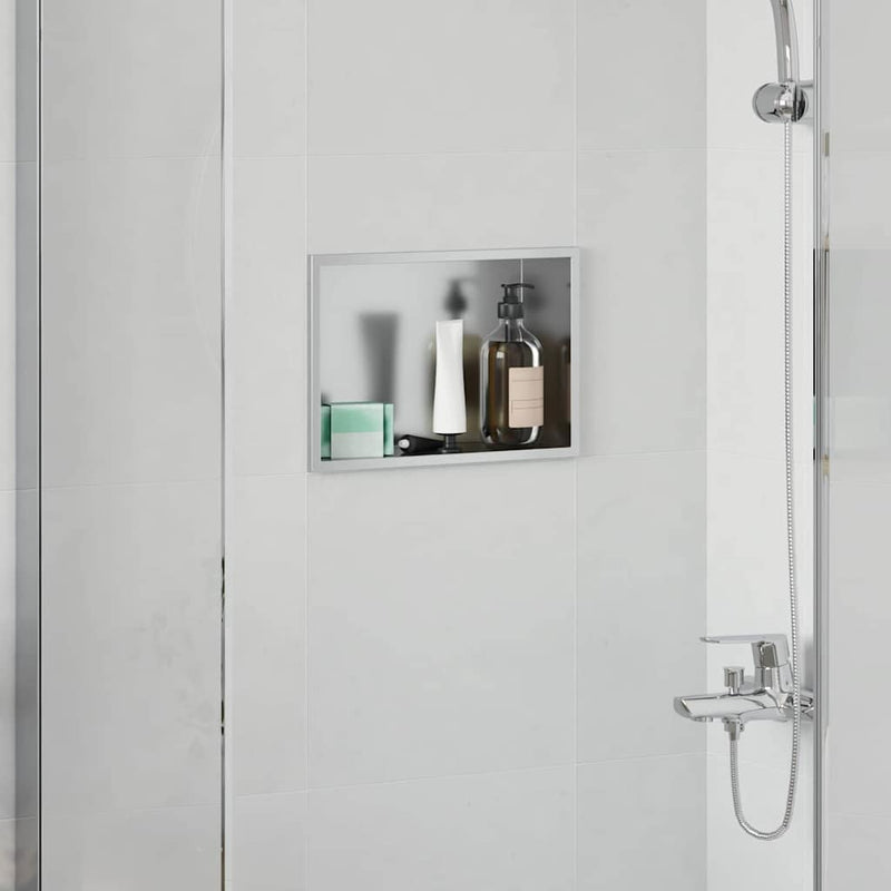 vidaXL Zuhany Niche Ezüst 30 x 20 x 9.5 cm Rozsdamentes acél