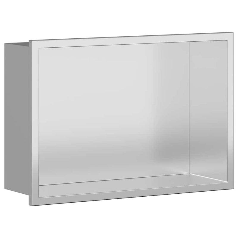 vidaXL Zuhany Niche Ezüst 30 x 20 x 9.5 cm Rozsdamentes acél