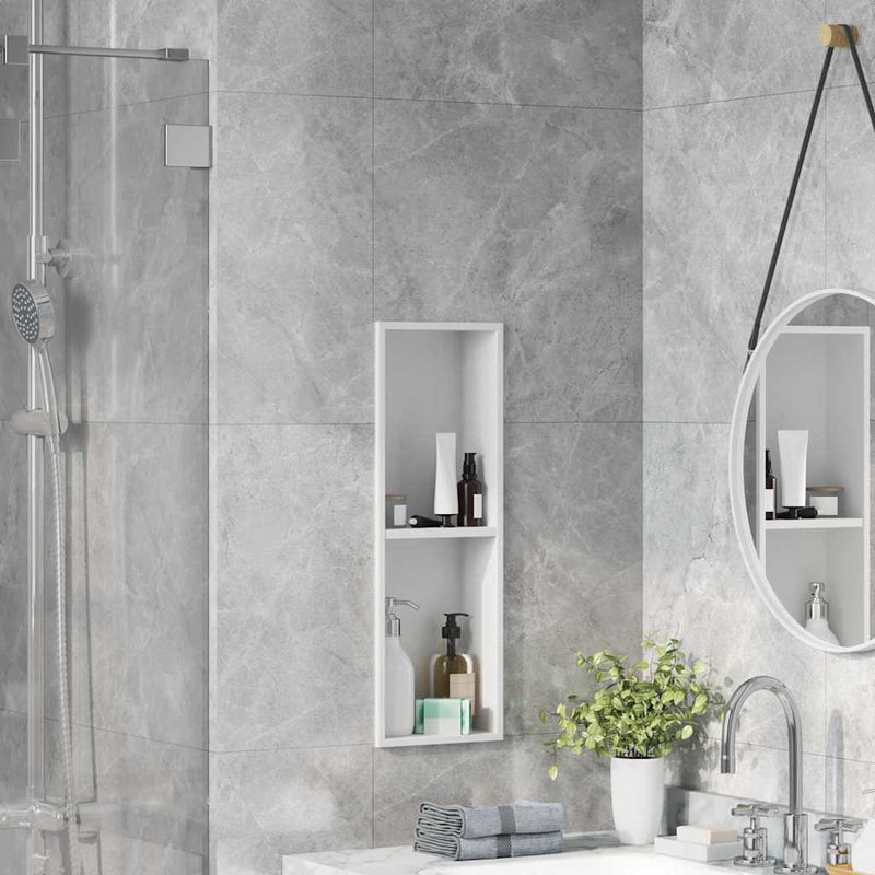 vidaXL Zuhany Niche Fehér 60 x 20 x 9.5 cm Rozsdamentes acél