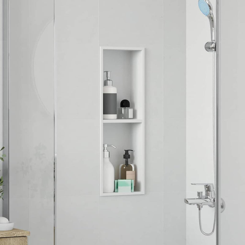 vidaXL Zuhany Niche Fehér 60 x 20 x 9.5 cm Rozsdamentes acél