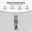 vidaXL Zuhany Niche Fehér 60 x 20 x 9,5 cm Rozsdamentes acél