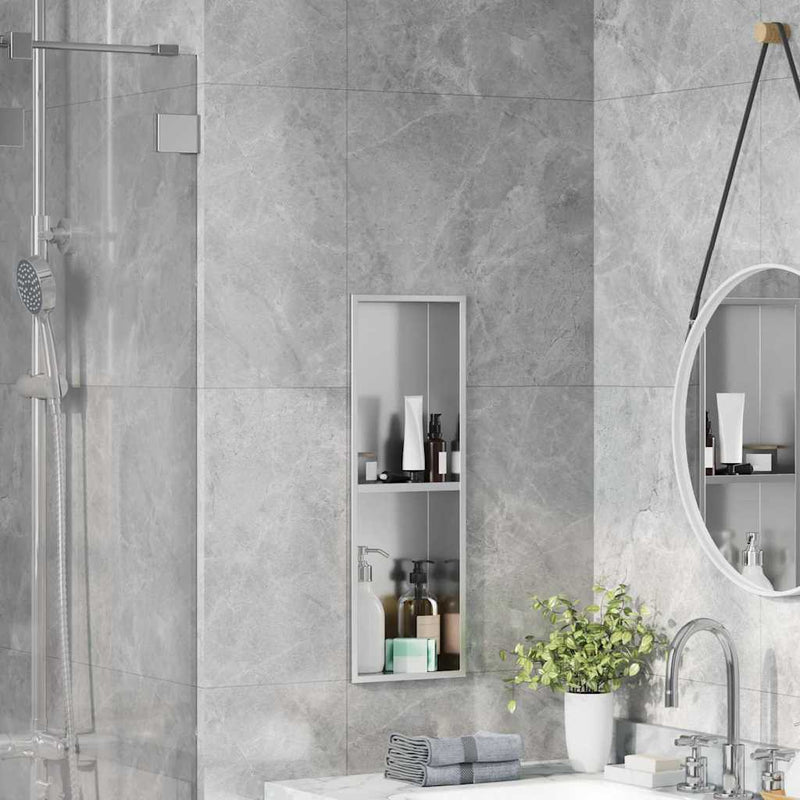 vidaXL Zuhany Niche Ezüst 60 x 20 x 9.5 cm Rozsdamentes acél