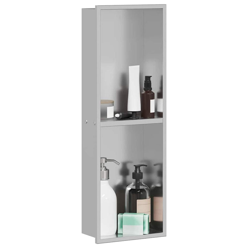 vidaXL Zuhany Niche Ezüst 60 x 20 x 9.5 cm Rozsdamentes acél