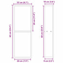 vidaXL Zuhany Niche Ezüst 60 x 20 x 9.5 cm Rozsdamentes acél