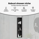 vidaXL Zuhany Niche Fekete 90 x 20 x 9,5 cm Rozsdamentes acél