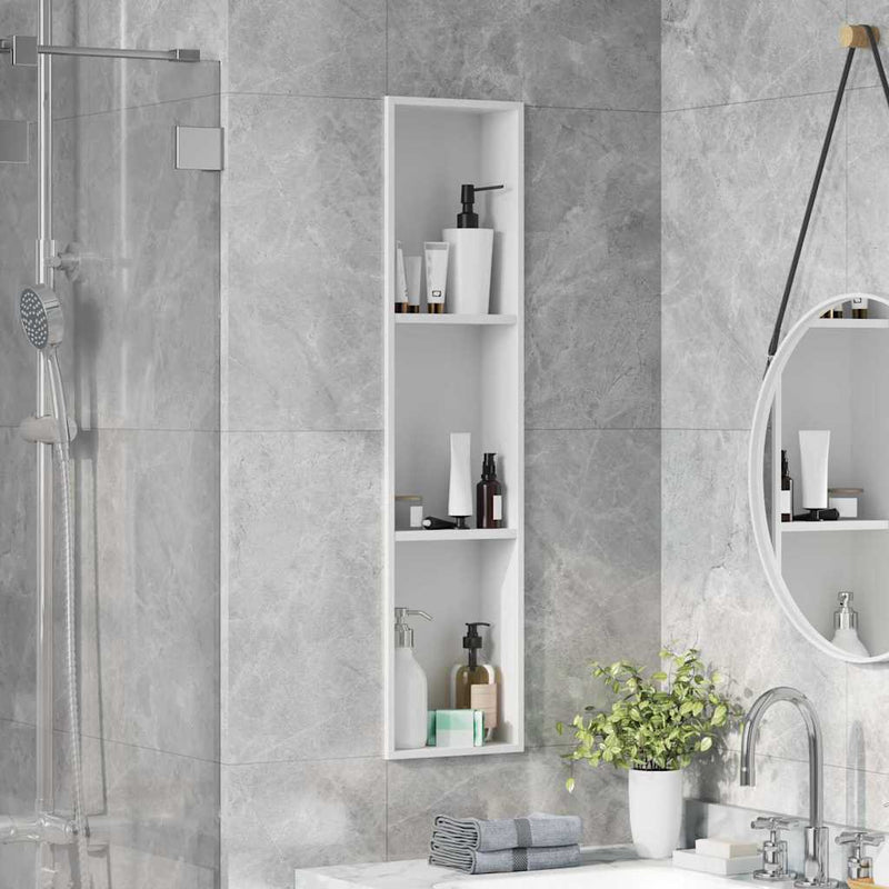 vidaXL Zuhany Niche Fehér 90 x 20 x 9.5 cm Rozsdamentes acél