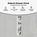 vidaXL Zuhany Niche Fehér 90 x 20 x 9,5 cm Rozsdamentes acél