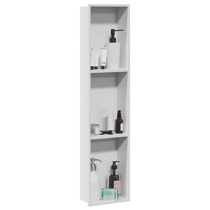 vidaXL Zuhany Niche Fehér 90 x 20 x 9.5 cm Rozsdamentes acél