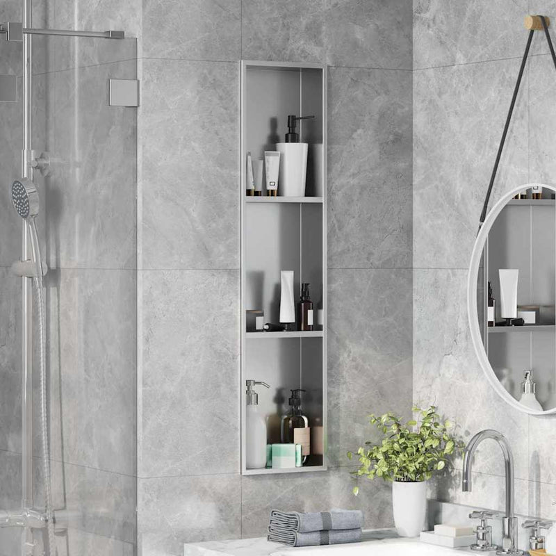 vidaXL Zuhany Niche Ezüst 90 x 20 x 9.5 cm Rozsdamentes acél
