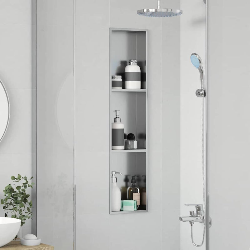 vidaXL Zuhany Niche Ezüst 90 x 20 x 9.5 cm Rozsdamentes acél