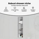 vidaXL Zuhany Niche Ezüst 90 x 20 x 9,5 cm Rozsdamentes acél