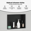 vidaXL Zuhany Niche Fekete 45 x 30 x 9,5 cm Rozsdamentes acél