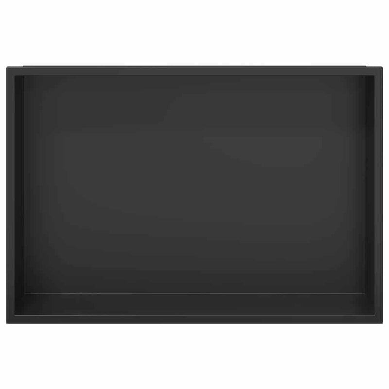vidaXL Zuhany Niche Fekete 45 x 30 x 9.5 cm Rozsdamentes acél