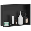 vidaXL Zuhany Niche Fekete 45 x 30 x 9,5 cm Rozsdamentes acél