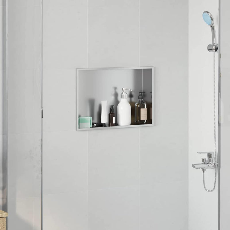 vidaXL Zuhany Niche Ezüst 45 x 30 x 9.5 cm Rozsdamentes acél