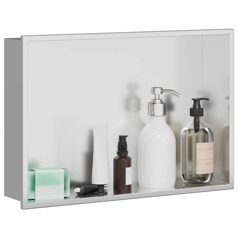 vidaXL Zuhany Niche Ezüst 45 x 30 x 9.5 cm Rozsdamentes acél