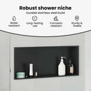 vidaXL Zuhany Niche Fekete 75 x 30 x 9,5 cm Rozsdamentes acél
