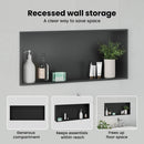 vidaXL Zuhany Niche Fekete 75 x 30 x 9,5 cm Rozsdamentes acél