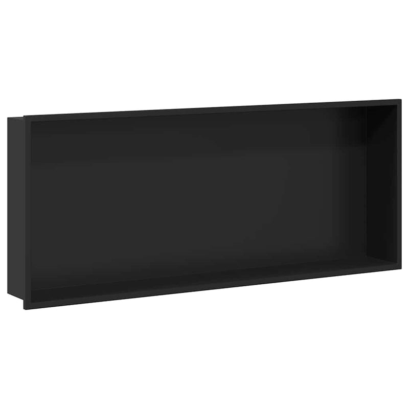 vidaXL Zuhany Niche Fekete 75 x 30 x 9.5 cm Rozsdamentes acél
