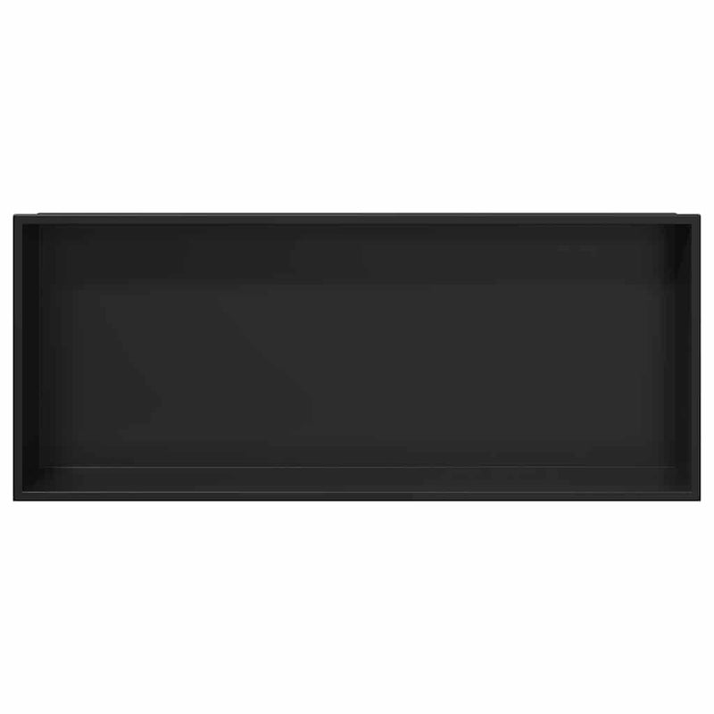 vidaXL Zuhany Niche Fekete 75 x 30 x 9.5 cm Rozsdamentes acél