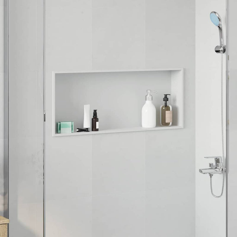 vidaXL Zuhany Niche Fehér 75 x 30 x 9.5 cm Rozsdamentes acél