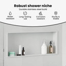 vidaXL Zuhany Niche Fehér 75 x 30 x 9,5 cm Rozsdamentes acél