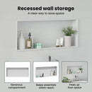 vidaXL Zuhany Niche Fehér 75 x 30 x 9,5 cm Rozsdamentes acél