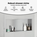 vidaXL Zuhany Niche Ezüst 75 x 30 x 9,5 cm Rozsdamentes acél