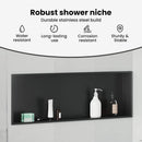 vidaXL Zuhany Niche Fekete 90 x 30 x 9,5 cm Rozsdamentes acél