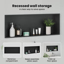 vidaXL Zuhany Niche Fekete 90 x 30 x 9,5 cm Rozsdamentes acél