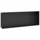vidaXL Zuhany Niche Fekete 90 x 30 x 9,5 cm Rozsdamentes acél