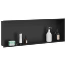 vidaXL Zuhany Niche Fekete 90 x 30 x 9.5 cm Rozsdamentes acél