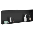 vidaXL Zuhany Niche Fekete 90 x 30 x 9,5 cm Rozsdamentes acél