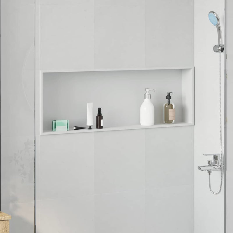 vidaXL Zuhany Niche Fehér 90 x 30 x 9.5 cm Rozsdamentes acél
