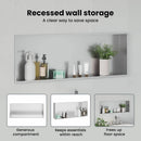 vidaXL Zuhany Niche Ezüst 90 x 30 x 9,5 cm Rozsdamentes acél