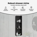 vidaXL Zuhany Niche Fekete 92 x 32 x 10 cm Rozsdamentes acél