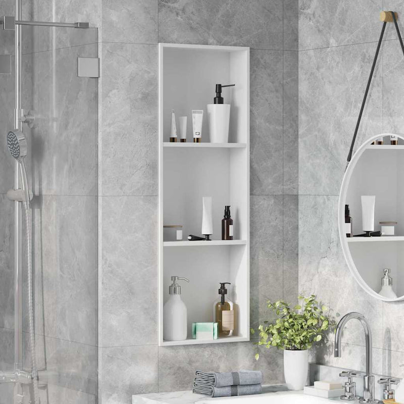vidaXL Zuhany Niche Fehér 90 x 30 x 9.5 cm Rozsdamentes acél