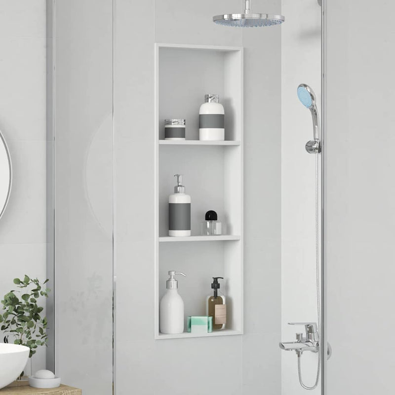 vidaXL Zuhany Niche Fehér 90 x 30 x 9.5 cm Rozsdamentes acél